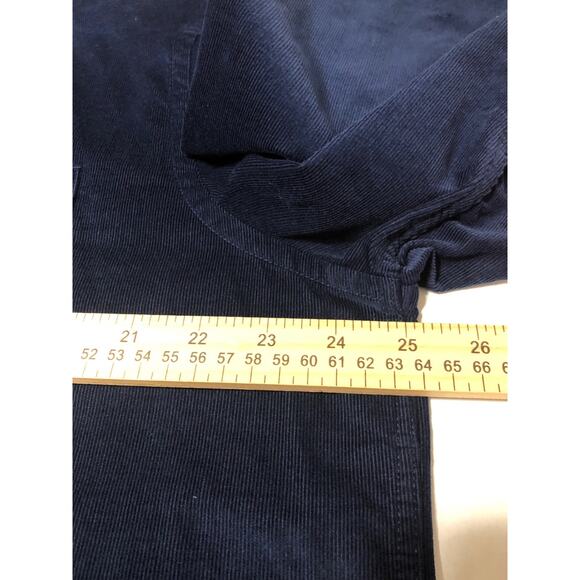 Express Solid Corduroy Button Down Casual Shirt Top Navy Blue Academia 17-171/2 - Picture 5 of 11